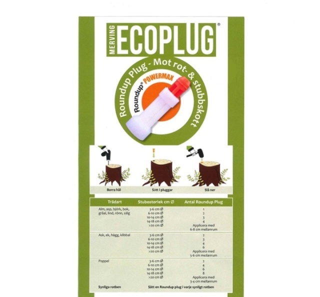 Roundupplug ECOPlug, juuria ja kantoja vastaan ryhmässä Husqvarnan metsä- ja puutarhatuotteet / Husqvarna Rasvat ja Öljyt @ GPLSHOP (010)