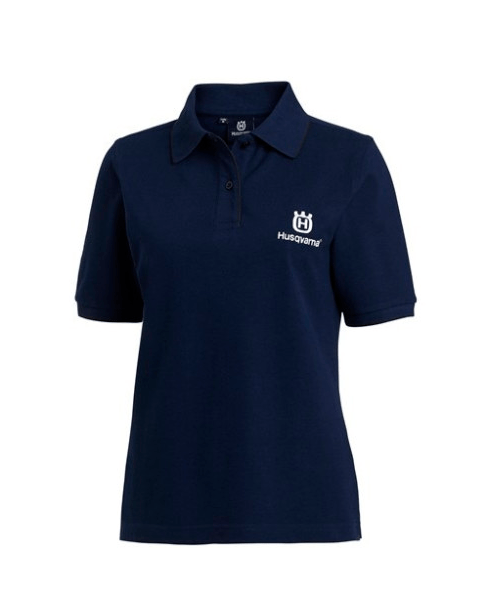 Polo shirt, navy - Lady S ryhmässä Husqvarnan metsä- ja puutarhatuotteet / Husqvarna Työvaatteet/laitteet / Työvaatteet / Tuotteet @ GPLSHOP (1016379-48)