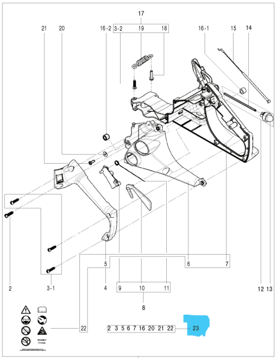 Takakahvoja 5826311-01 ryhmässä Varaosat / Varaosat Moottorisahat / Varaosat Husqvarna 120/E @ GPLSHOP (5826311-01)