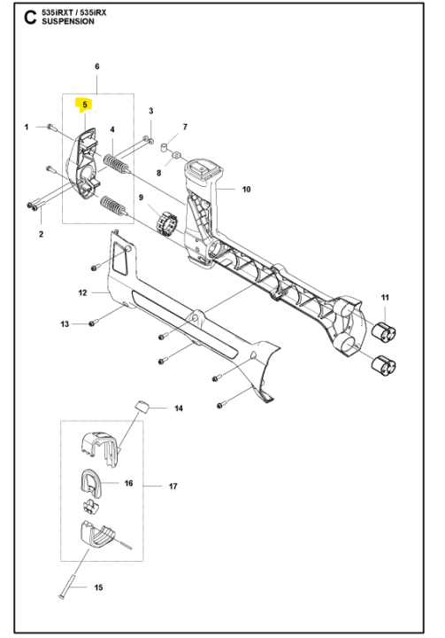 Pidike Tärinänvaimennus ryhmässä Varaosat / Varaosat Raivaussahat / Varaosat Husqvarna 535iRXT @ GPLSHOP (5913735-01)