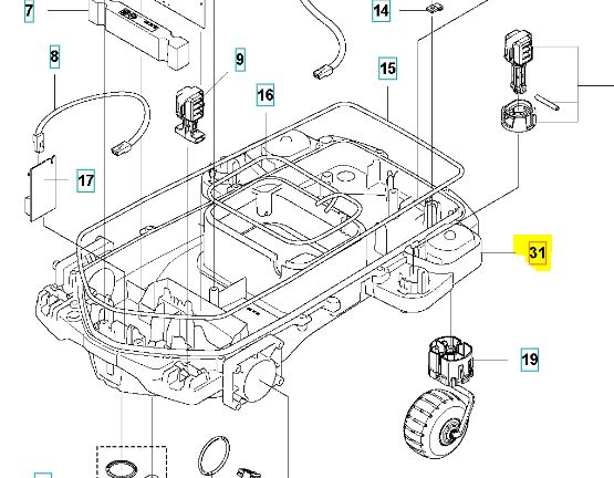 Chassis Lower P12 ryhmässä Varaosat Robottiruohonleikkurit / Varaosat Husqvarna Automower® 315 Mark II / Automower 315 Mark II - 2023 @ GPLSHOP (5965680-02)