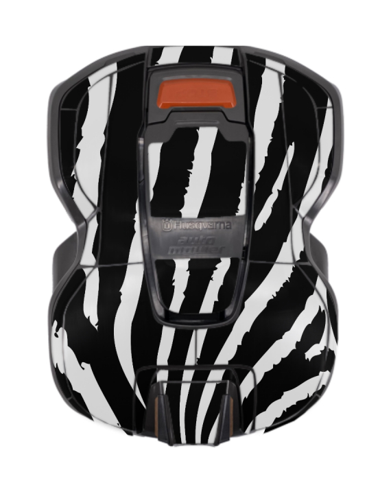 Tarrasarja 'Zebra' mallille Automower 305 - 2020> ryhmässä Lisälaitteet robottiruohonleikkurit / Tarrasarja @ GPLSHOP (5992949-01)