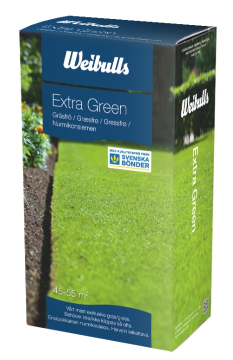 Ruohonsiemenet Weibulls Extra Green 1kg ryhmässä Husqvarnan metsä- ja puutarhatuotteet / Ruohonsiemenet, Nurmikon lannoite @ GPLSHOP (838045)