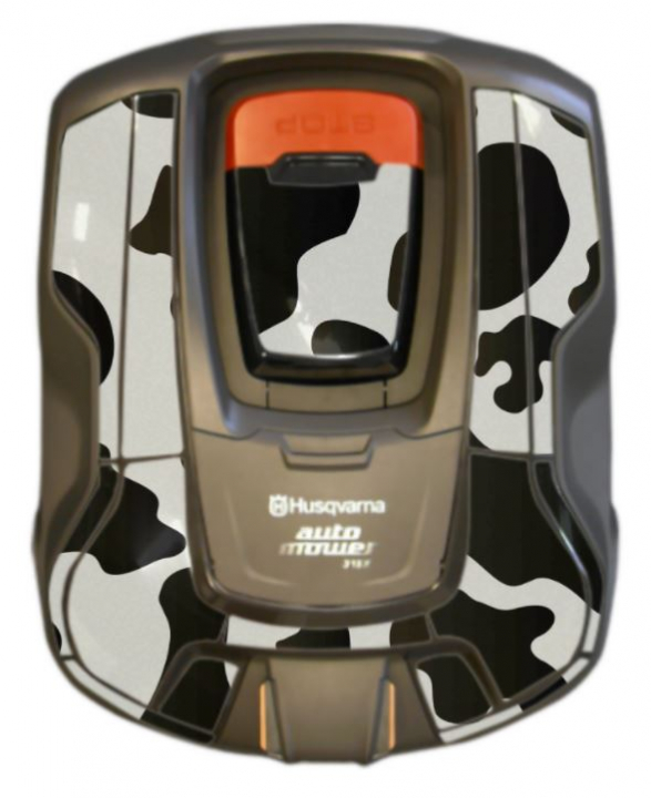 Tarrasarja mallille Automower 315X Cow ryhmässä Lisälaitteet Robottiruohonleikkurit / Tarrasarja @ GPLSHOP (AM315x-18121759)
