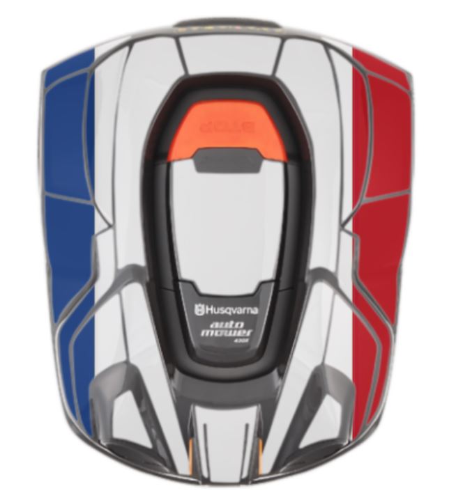 Tarrasarja mallille Automower 330X/430X France ryhmässä Lisälaitteet Robottiruohonleikkurit / Tarrasarja @ GPLSHOP (am430-95764384)