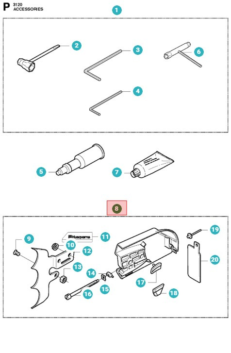 Kytkimen kansi Husqvarna 3120XP