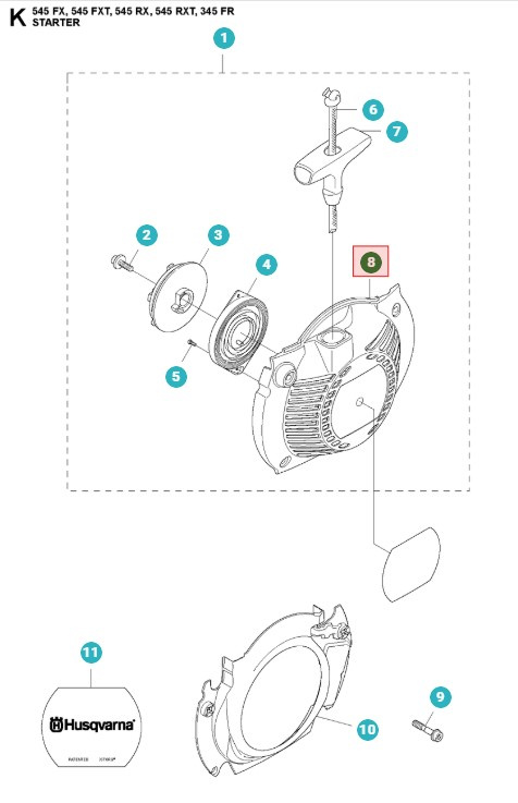 Käynnistyskotelo 345FR, 545FR, 545RXT, 545FXT, 545F
