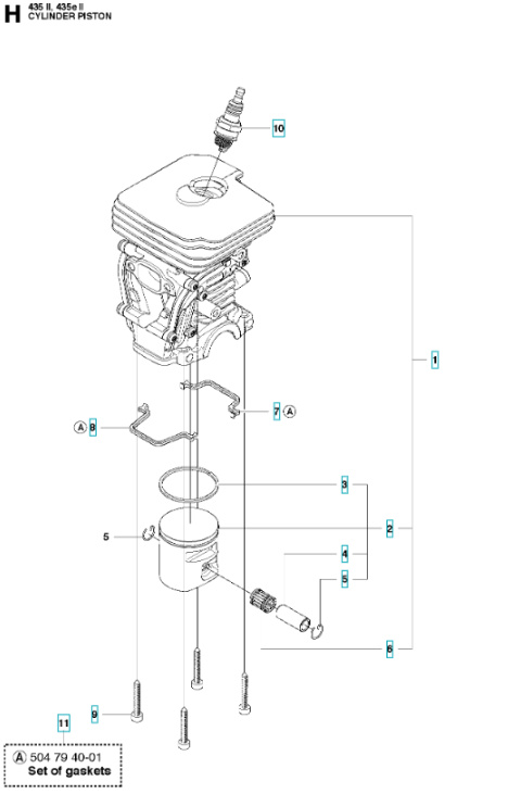 Mäntä 135, 140 435, 435 II, 440, 440 II, CS2240