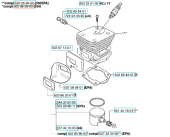 Sylinteri Husqvarna 340E, 345E, 350 Sylinteri Husqvarna 340E, 345E, 350