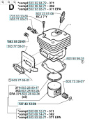Sylinteri Husqvarna 362XP, 371XP Sylinteri Husqvarna 362XP, 371XP