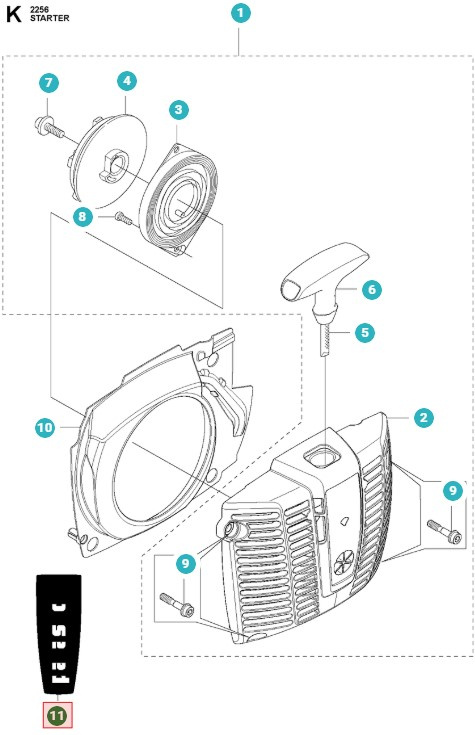 Tarra Starter Jonsered CC2245, FC2245, FC2255, FC2256