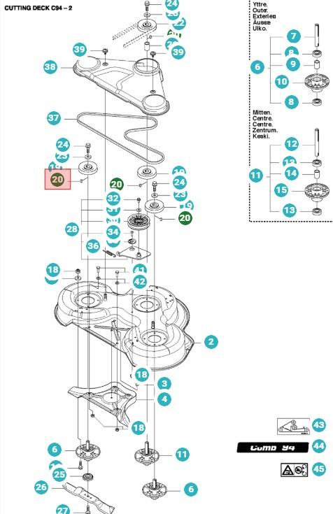 Litteä kiila 6X6X14