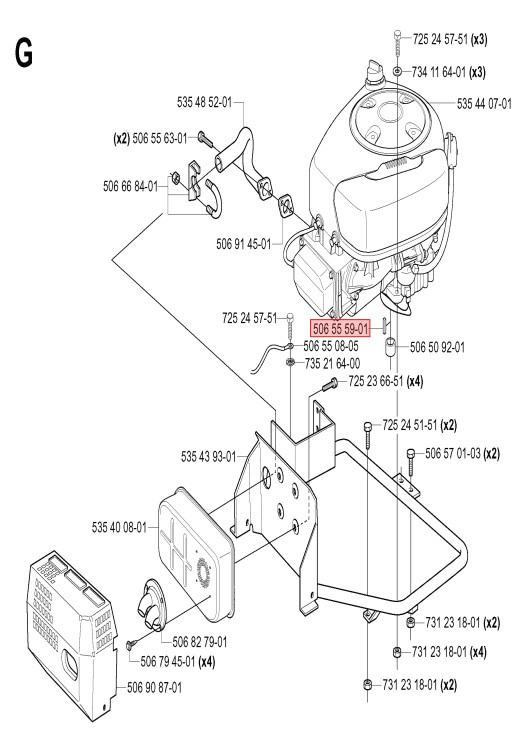 Kiila, 6.3X6.3X50 Moottorin akseli