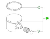 Mäntä Kpl 346XP 44,3mm 50CC Decomp Mäntä Kpl 346XP 44,3mm 50CC Decomp
