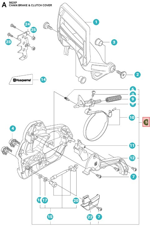 Kytkimen kansi Husqvarna 562XPG, 562XPG Mark II