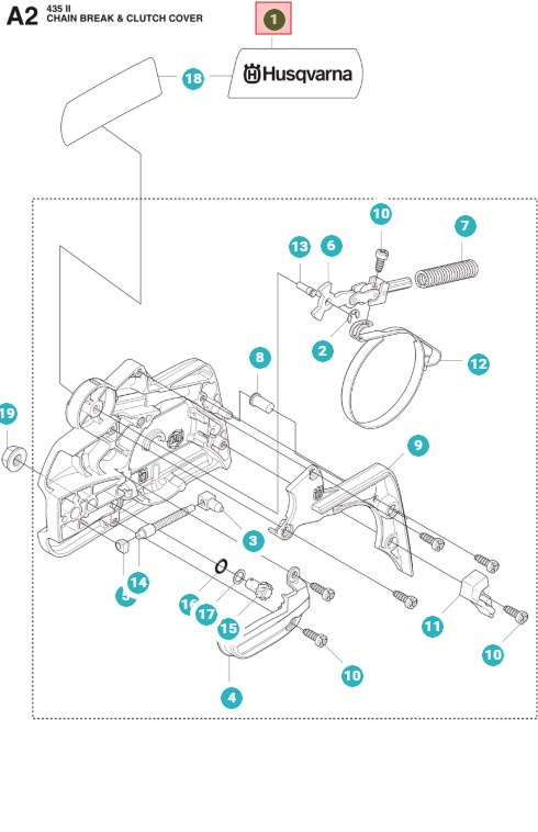 Kytkinkansi Husqvarna 135, 435, 435 II, 440