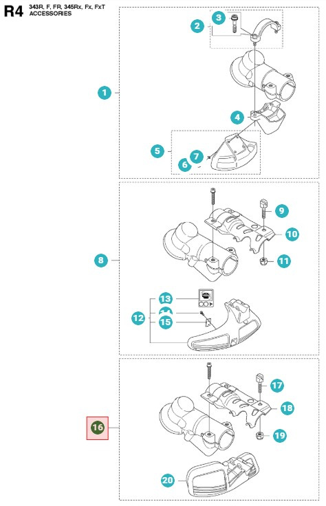 Terän suojus 343FR, 345FX, 545FX, FC2245
