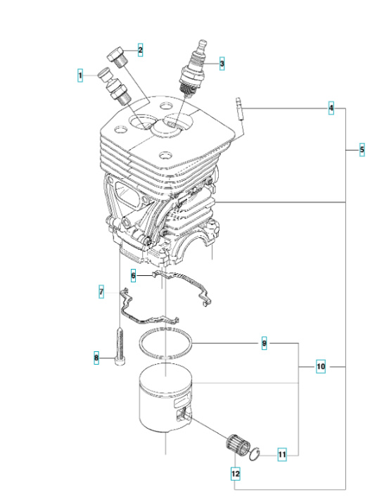Sylinteri Kpl Husqvarna 455 Rancher, Jonsered CS2255