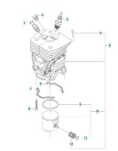 Sylinteri Kpl Husqvarna 455 Rancher, Jonsered CS2255 Sylinteri Kpl Husqvarna 455 Rancher, Jonsered CS2255
