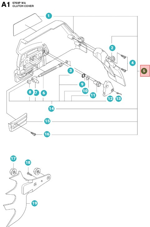 Kytkinkansi Husqvarna 576XP, 576XPG