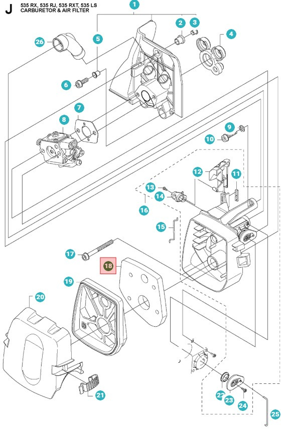 Ilmansuodatin 335FR, 335RX, 535RXT, 535FBX, CC2235