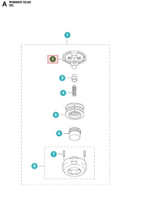 Trimmeripään yläosa T25