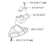 Teräsuoja Husqvarna 323C, 323R, 324RX, 524R, 525R ym Teräsuoja Husqvarna 323C, 323R, 324RX, 524R, 525R ym