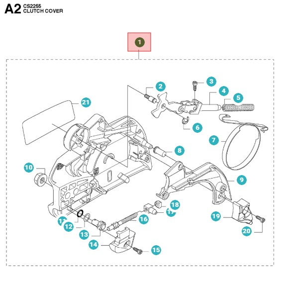 Kytkimen kansi Jonsered CS2245 S II, CS2245, CS2255