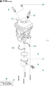 Sylinteri Husqvarna 450, Jonsered CS2250S Sylinteri Husqvarna 450, Jonsered CS2250S