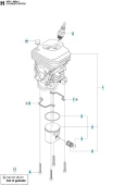 Sylinteri Husqvarna 445 II, Jonsered CS2245 II Sylinteri Husqvarna 445 II, Jonsered CS2245 II