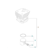 Cylinder 50cc dekomp Husqvarna 346XP, 346XPG, CS2153