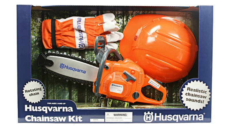 Husqvarna lasten metsätyösetti – moottorisaha, kypärä, käsineet