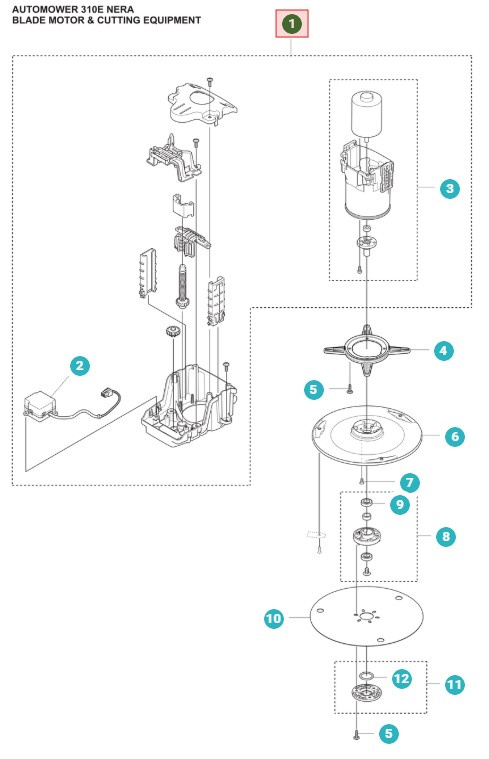 Moottori, leikkuu kpl 405X, 415X, 305E, 310E Nera, 405XE, 410XE Nera