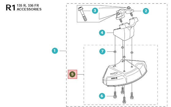 Terän suojus 200mm 345FXT, 235R, 545FR, 335RX mfl