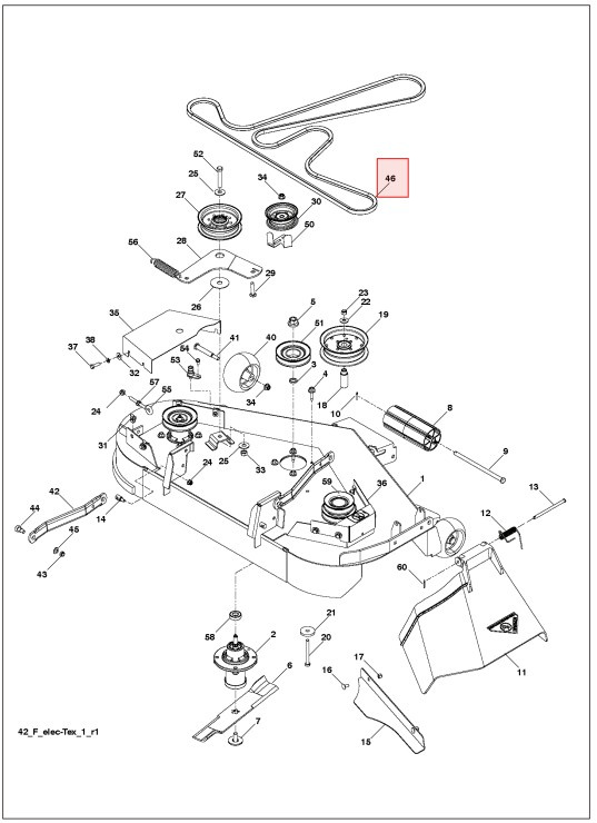 Leikkuuhihna Husqvarna YT 42 XLS, YTH 2242, 22V42 ym