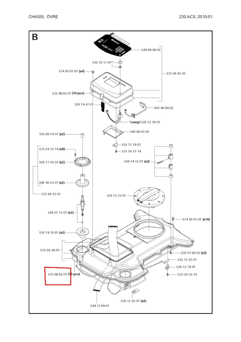 TIIVISTELISTA 220AC, 230, 260, 265ACX