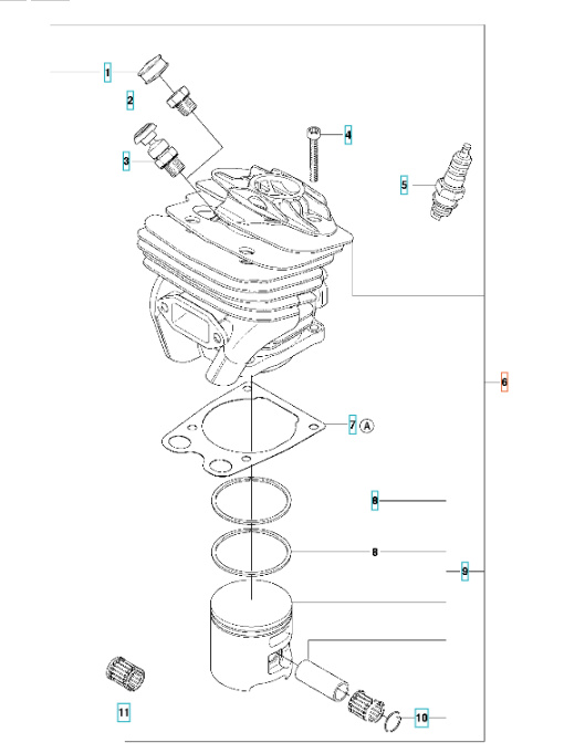 Sylinteri Kpl Husqvarna 570 II, 576XP