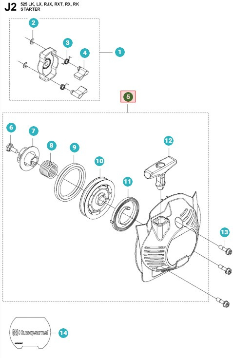 Käynnistin 525RX, 525LK, 525LX, 525HE3, 525HE4