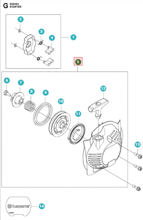 Käynnistin 525RX, 525LK, 525LX, 525HE3, 525HE4