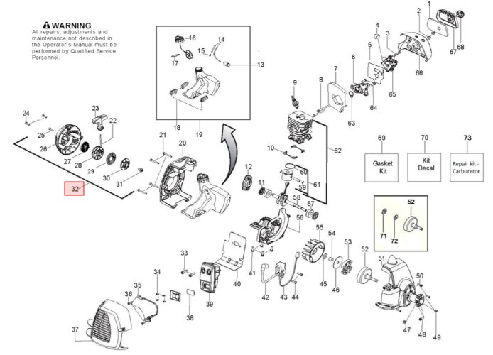 Käynnistin  Husqvarna 128R, 128C, 128L