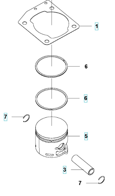 Mäntä Husqvarna 543XP, 543XPG