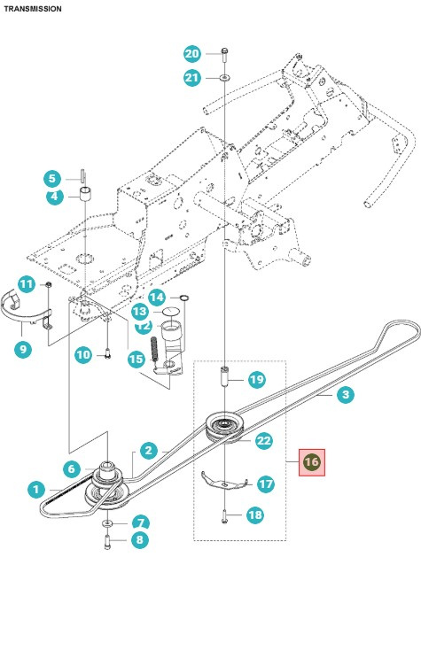Keskimmäinen hihnapyörä Compl