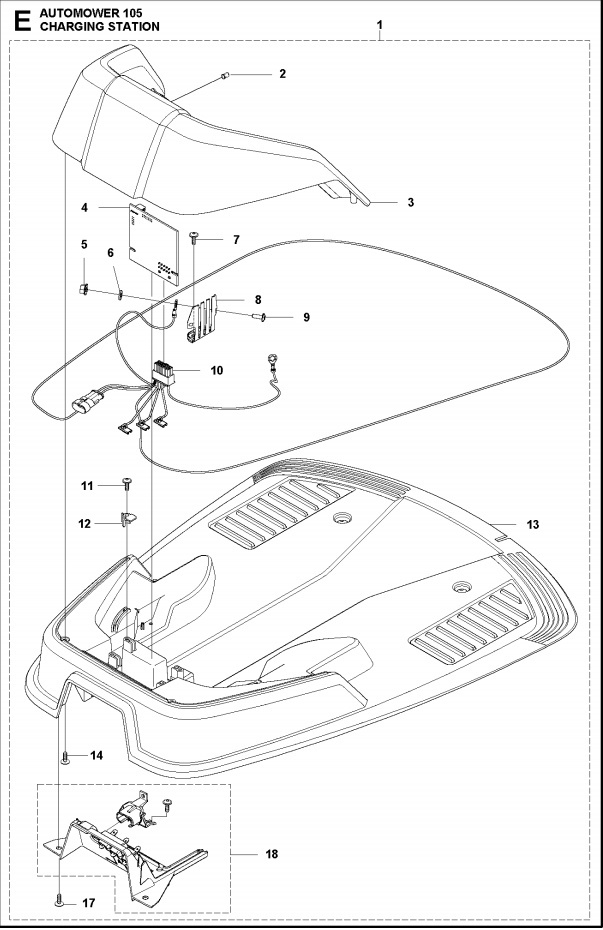 KUTOMAKONE Latausasema Automower 105 & Gardena