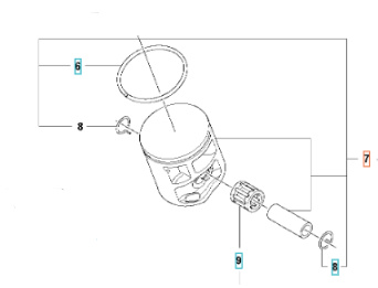 Mäntä Täydellinen 545, 545G Mark II, 550XP, 550XPG Mark II