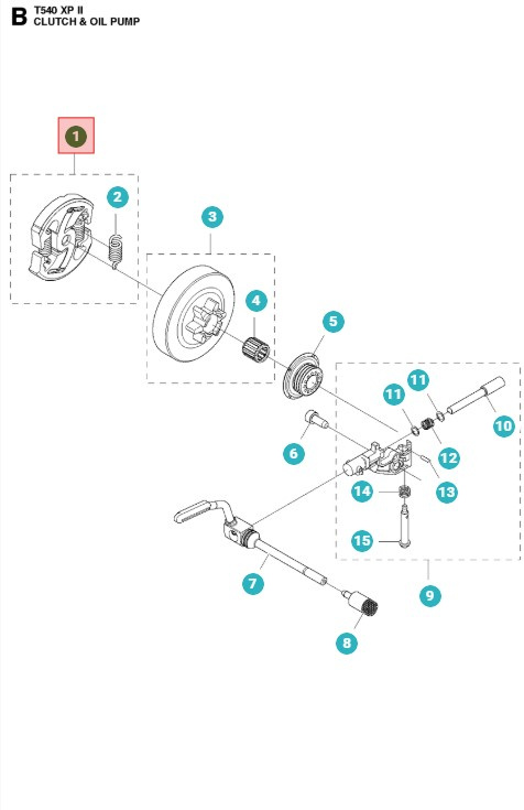 Kytkin Husqvarna T540XP, T540XP Mark II, 540XP Mark III