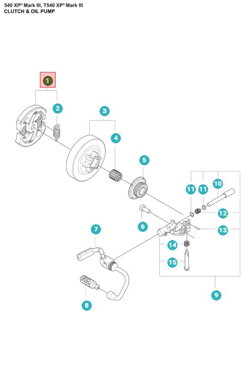 Kytkin Husqvarna T540XP, T540XP Mark II, 540XP Mark III