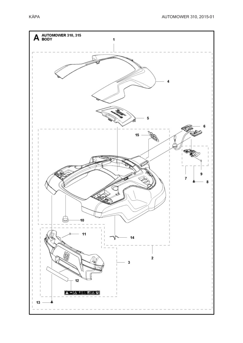 Automower®-värikuori, harmaa 310, 315 - Valkoinen 