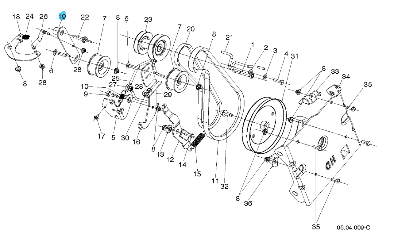 Arm Drive Idler Musta sinkki Pla 5892905-02