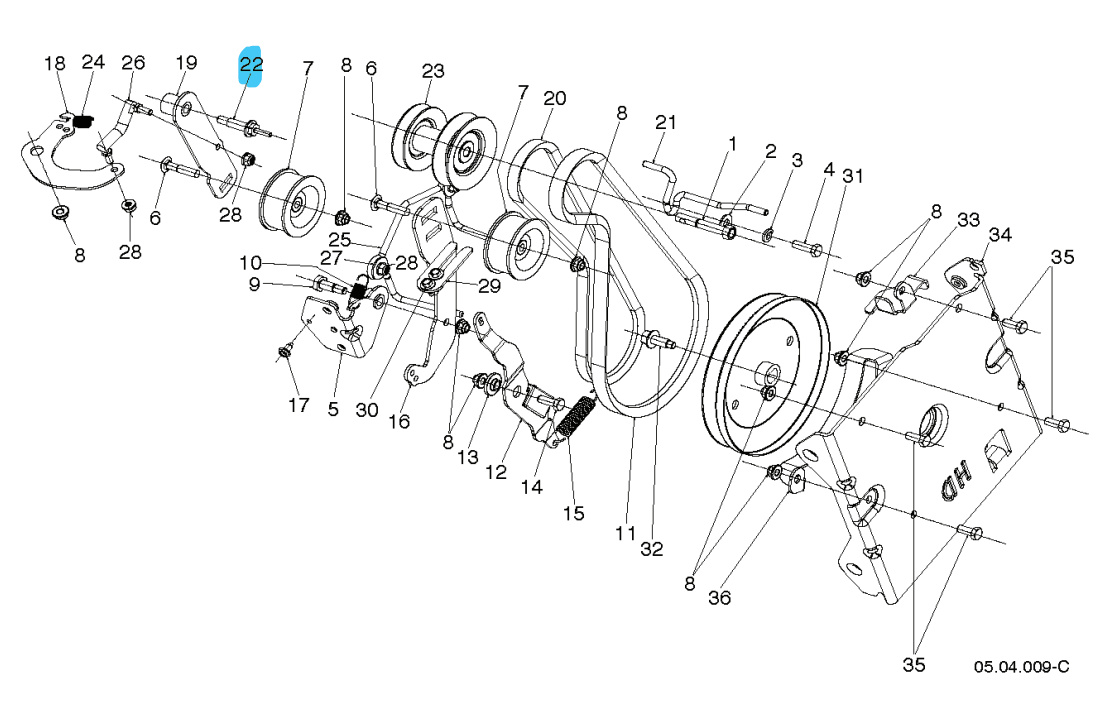 Ohjaushihna, olkapääruuvi 5892908-01