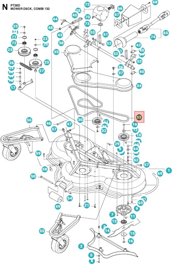 Käyttöhihna Combi 132 P550D, PT26D